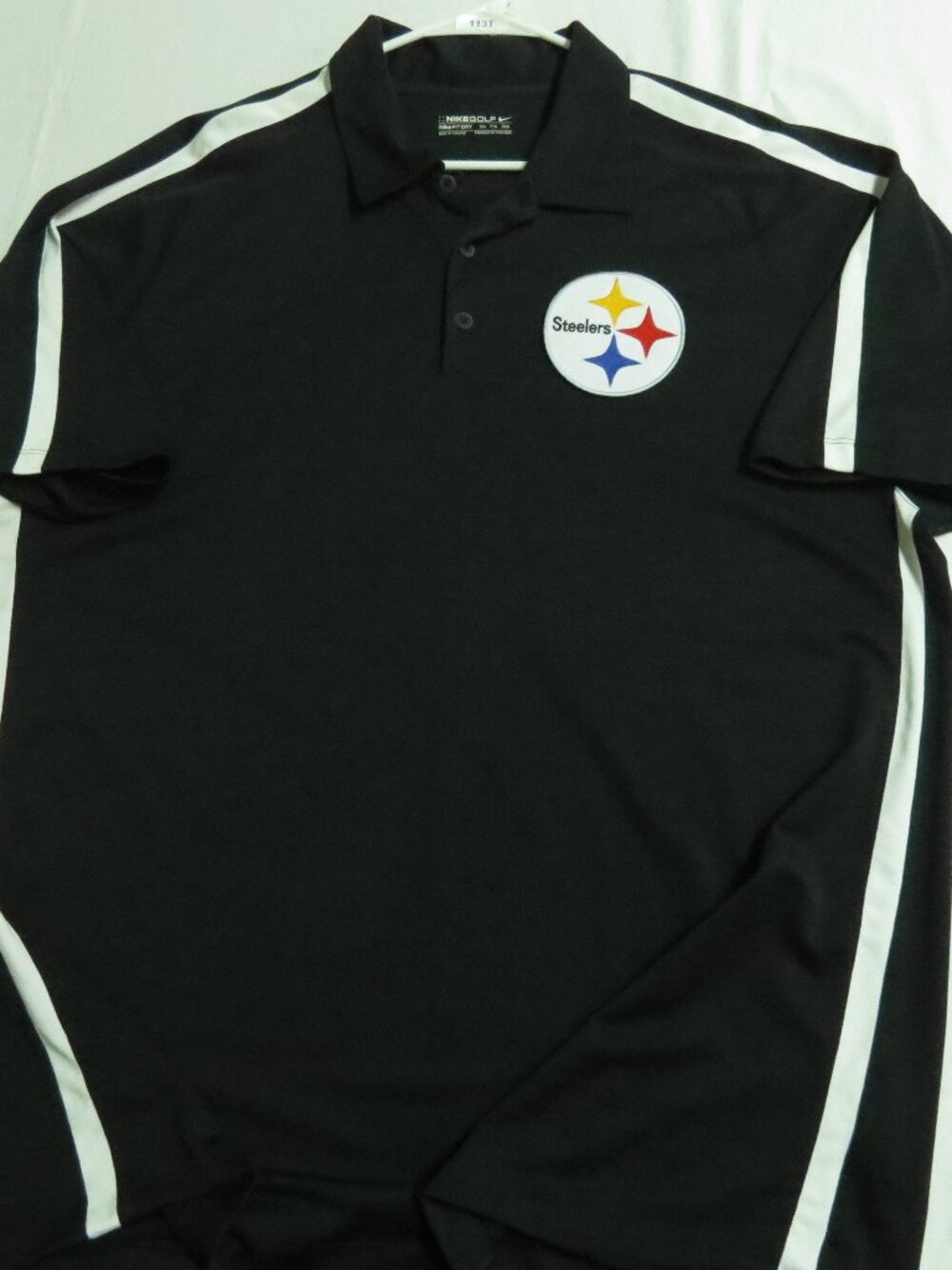 2XL STEELERS Black Nike Dri-FIT Men's db #113T Polo Shirt